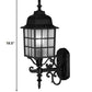 HomeRoots Window Pane Lantern Wall Sconce in Matte Black Finish