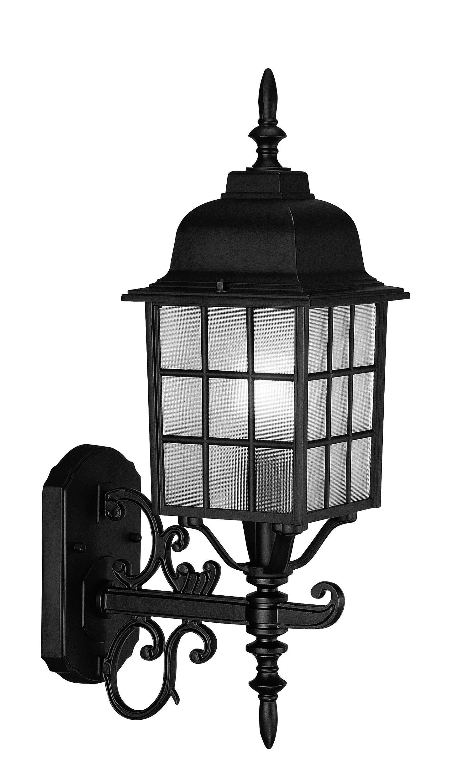 HomeRoots Window Pane Lantern Wall Sconce in Matte Black Finish