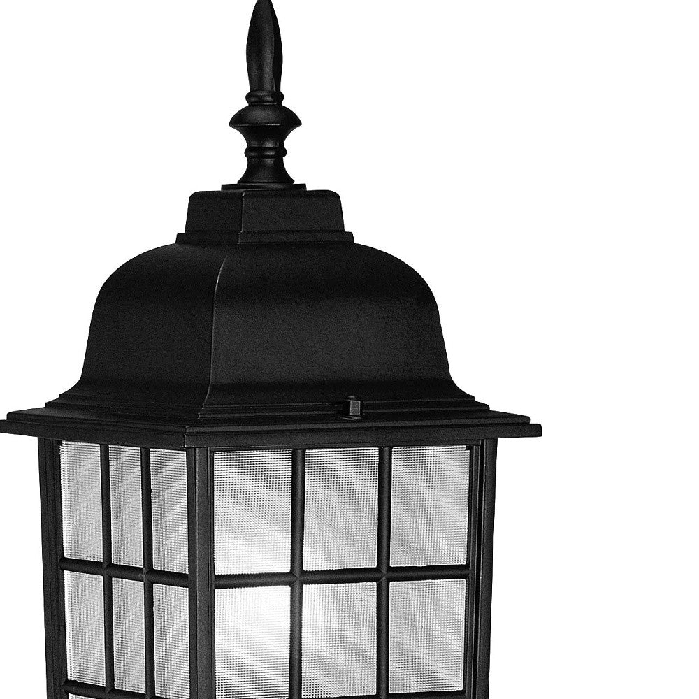 HomeRoots Window Pane Lantern Wall Sconce in Matte Black Finish