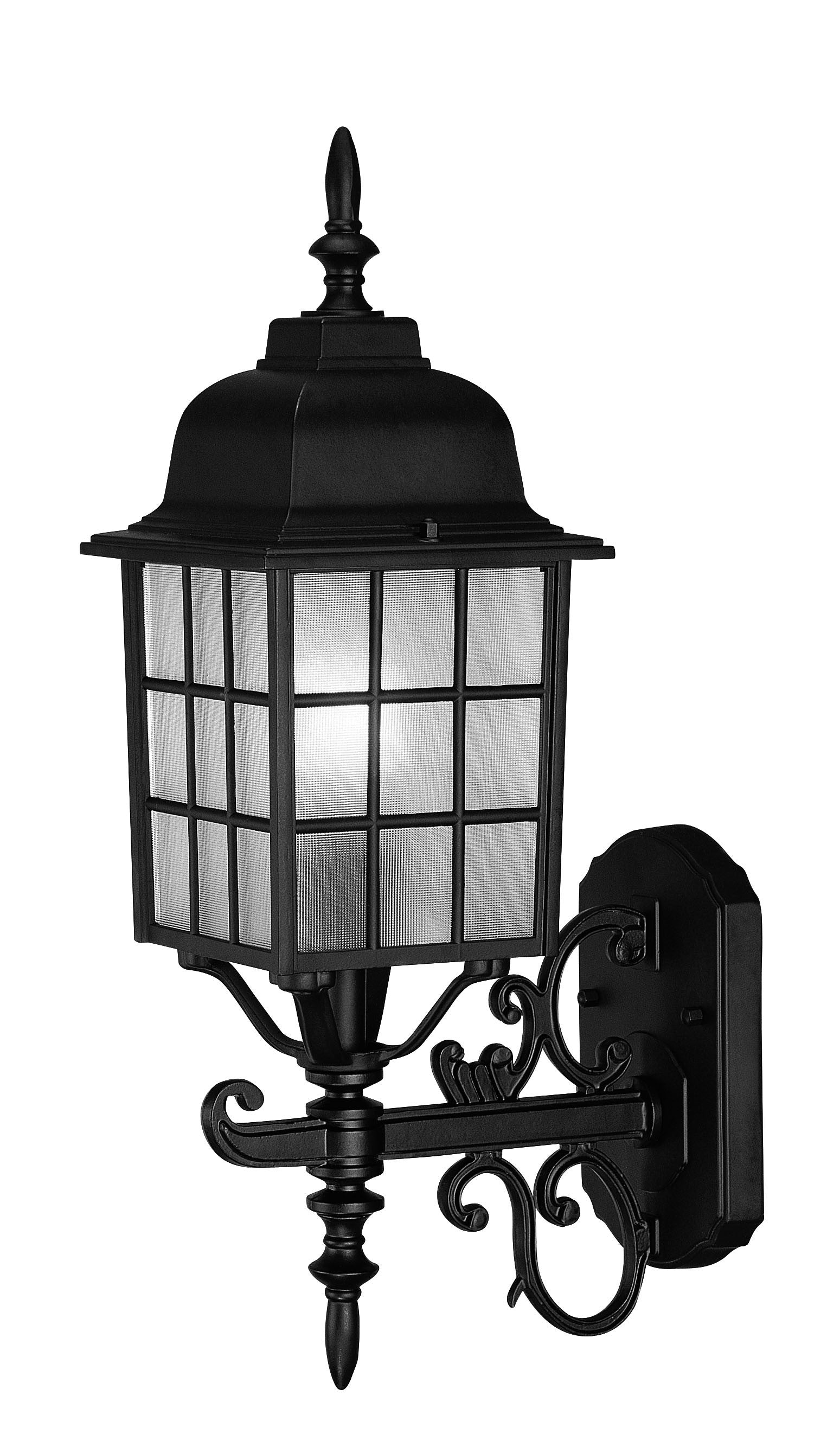 HomeRoots Window Pane Lantern Wall Sconce in Matte Black Finish