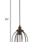 HomeRoots Wire Pendant Hanging Light in Antique Bronze Finish