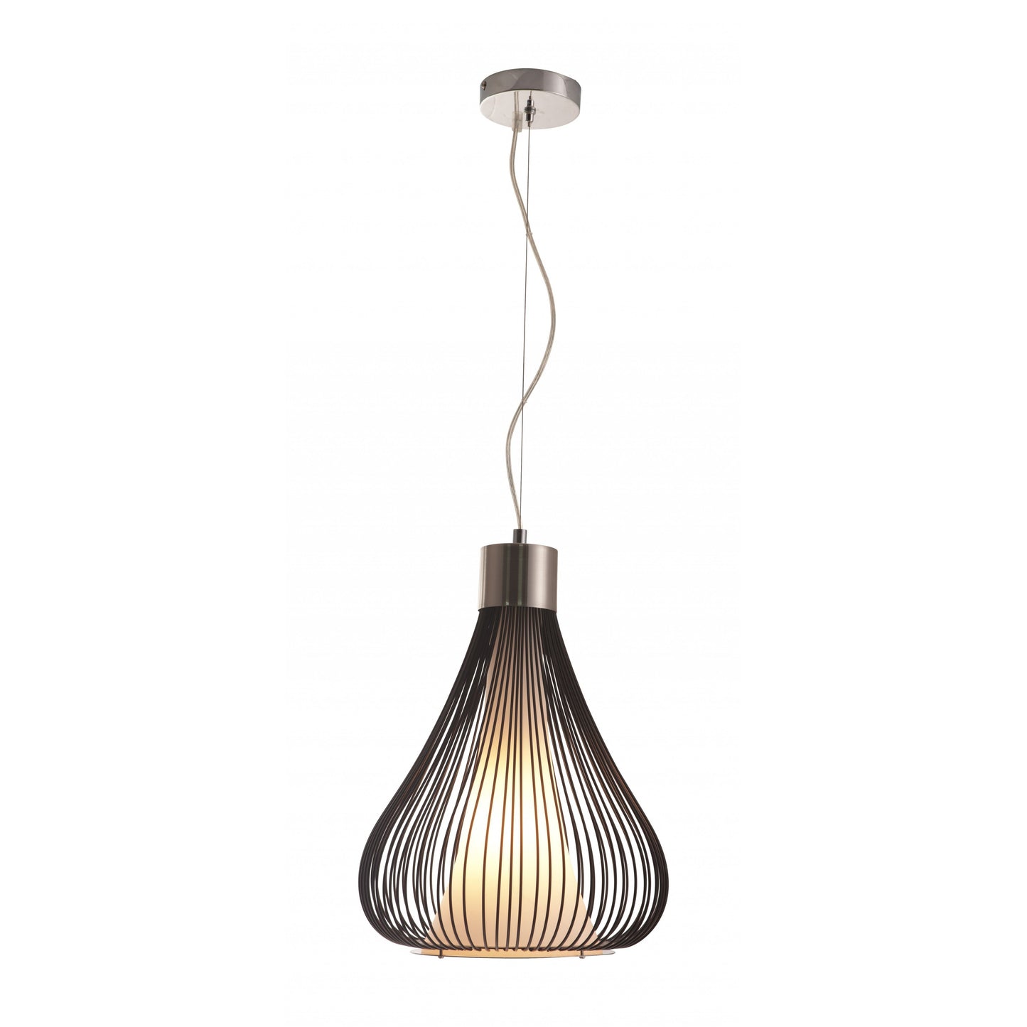 HomeRoots Wire Teardrop Ceiling Lamp In Black