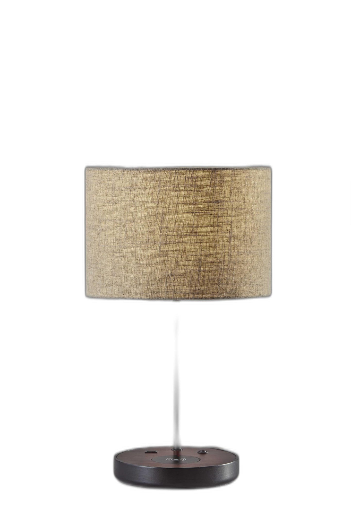 HomeRoots Wireless Charging Table Lamp With Matte Black Metal and Wood Finish