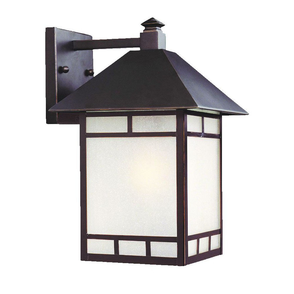HomeRoots XL Antique Bronze Frosted Glass Lantern Wall Light