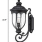 HomeRoots XL Cast Aluminum Glass Lantern Wall Light in Matte Black Finish