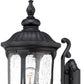 HomeRoots XL Cast Aluminum Glass Lantern Wall Light in Matte Black Finish