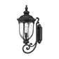 HomeRoots XL Cast Aluminum Glass Lantern Wall Light in Matte Black Finish
