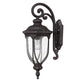HomeRoots XL Glass Lantern Wall Sconce With Black Cast Aluminum Finish