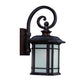 HomeRoots XL Lantern Wall Light With Frosted Linen Glass in Antique Bronze Finish