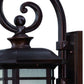 HomeRoots XL Lantern Wall Light With Frosted Linen Glass in Antique Bronze Finish