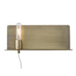 HomeRoots XL Shelf Wall Light With Dull Gold Finish