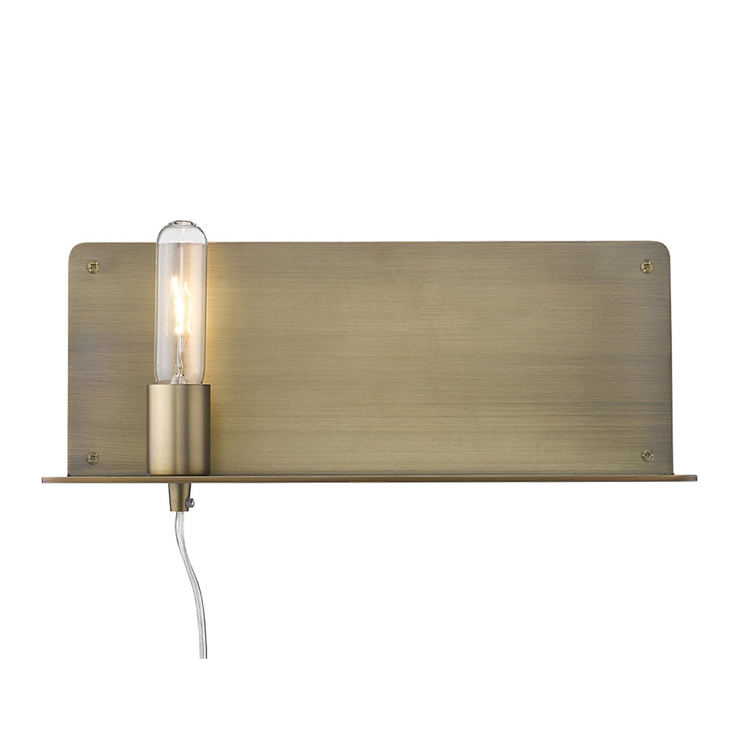 HomeRoots XL Shelf Wall Light With Dull Gold Finish