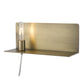 HomeRoots XL Shelf Wall Light With Dull Gold Finish