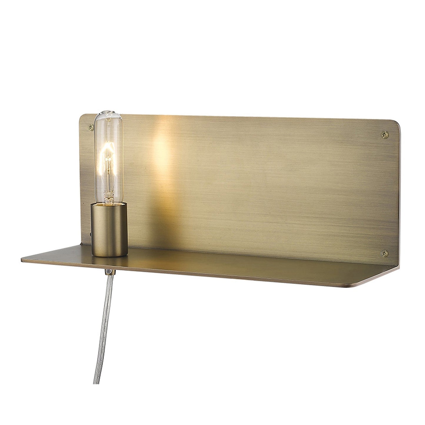 HomeRoots XL Shelf Wall Light With Dull Gold Finish