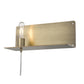 HomeRoots XL Shelf Wall Light With Dull Gold Finish
