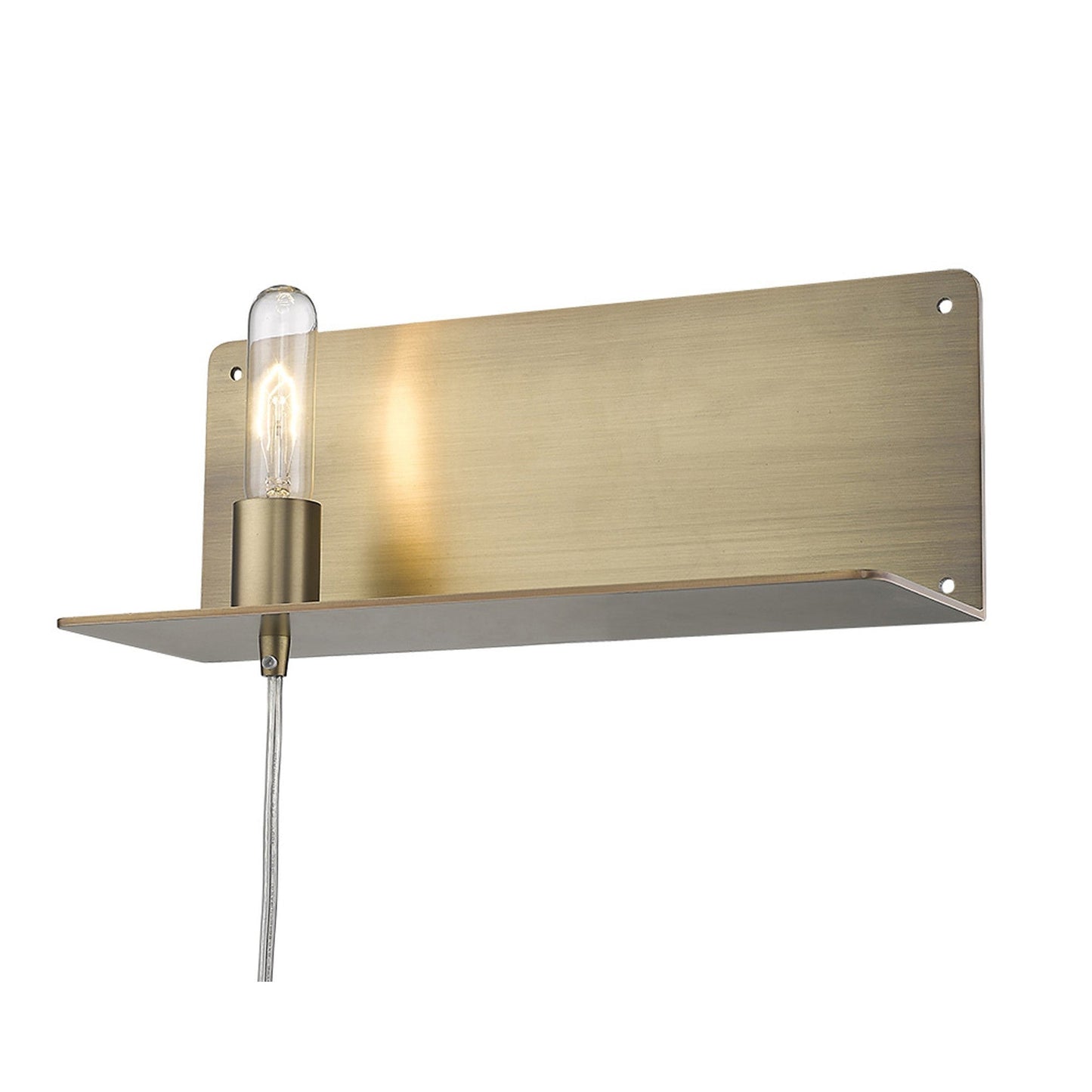 HomeRoots XL Shelf Wall Light With Dull Gold Finish