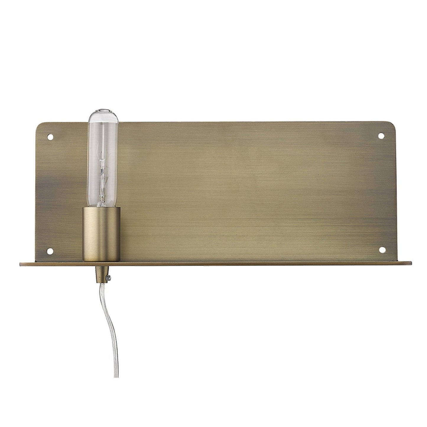 HomeRoots XL Shelf Wall Light With Dull Gold Finish