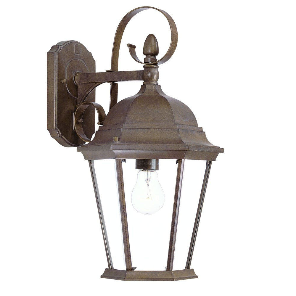 HomeRoots XL Swing Arm Hanging Lantern Wall Light in Dark Brown Finish