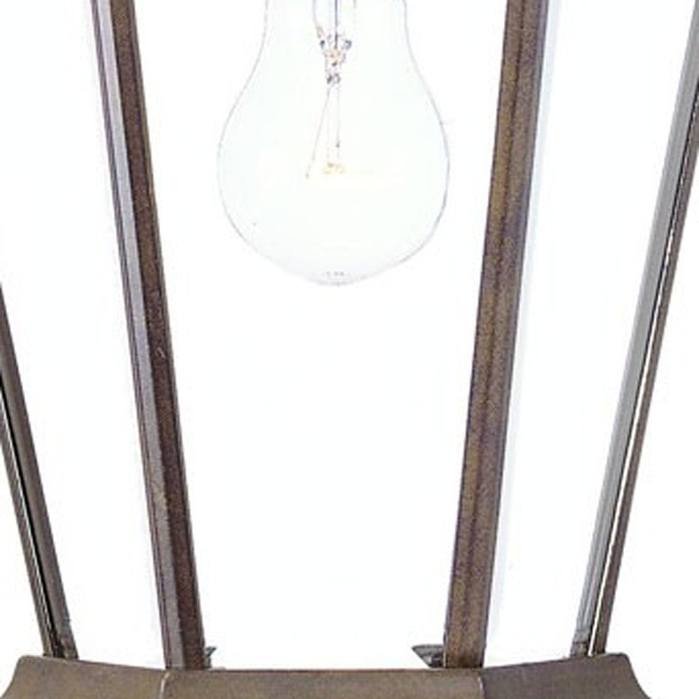 HomeRoots XL Swing Arm Hanging Lantern Wall Light in Dark Brown Finish