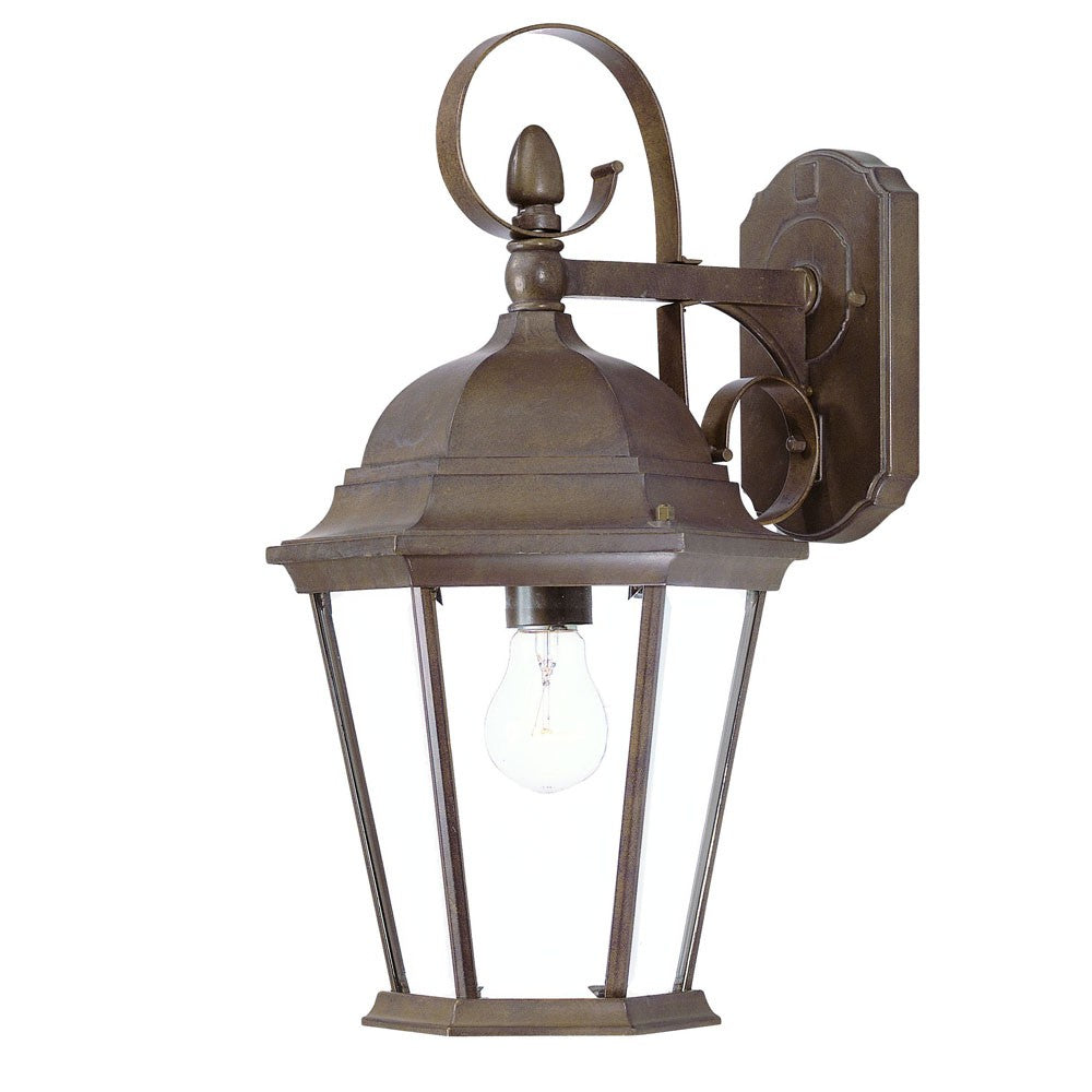 HomeRoots XL Swing Arm Hanging Lantern Wall Light in Dark Brown Finish