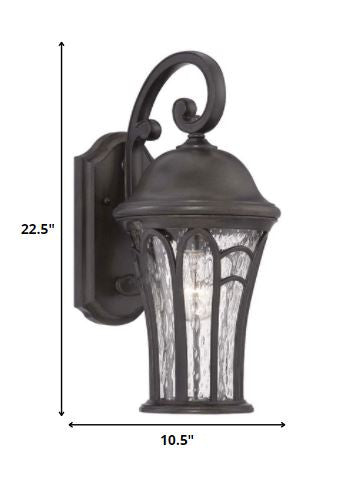 HomeRoots XL Tapered Goblet Wall Light in Matte Black Finish