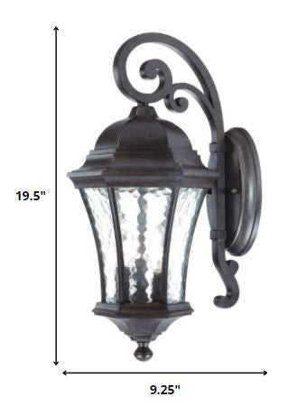 HomeRoots XL Tapered Hanging Lantern Wall Light in Antique Black Finish