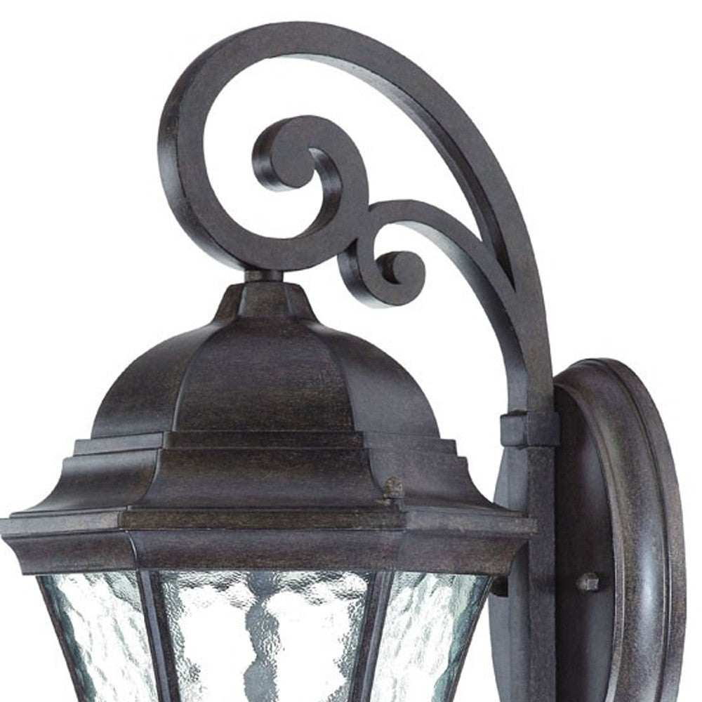 HomeRoots XL Tapered Hanging Lantern Wall Light in Antique Black Finish