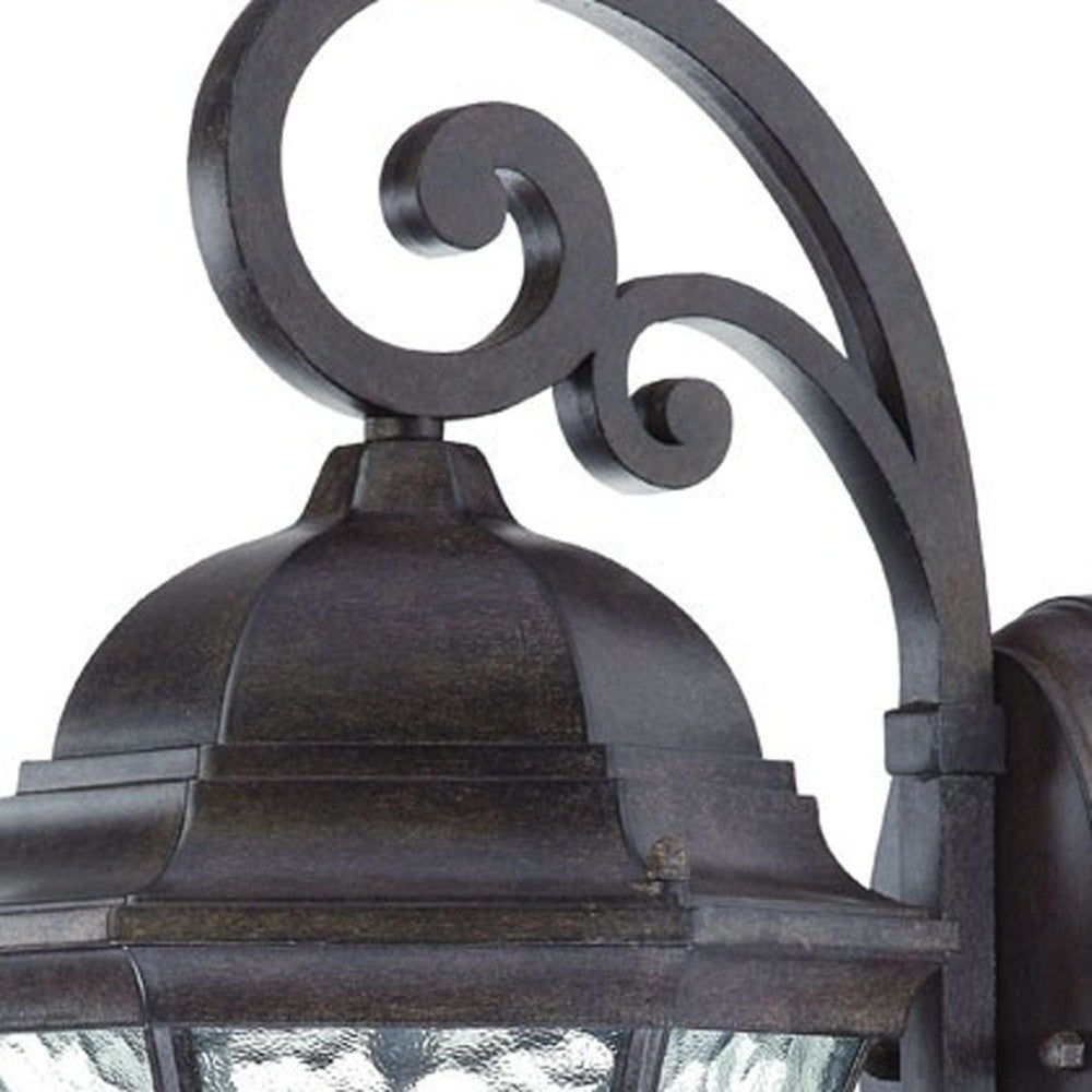 HomeRoots XL Tapered Hanging Lantern Wall Light in Antique Black Finish