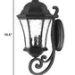 HomeRoots XL Tapered Lantern Wall Light With Matte Black Finish