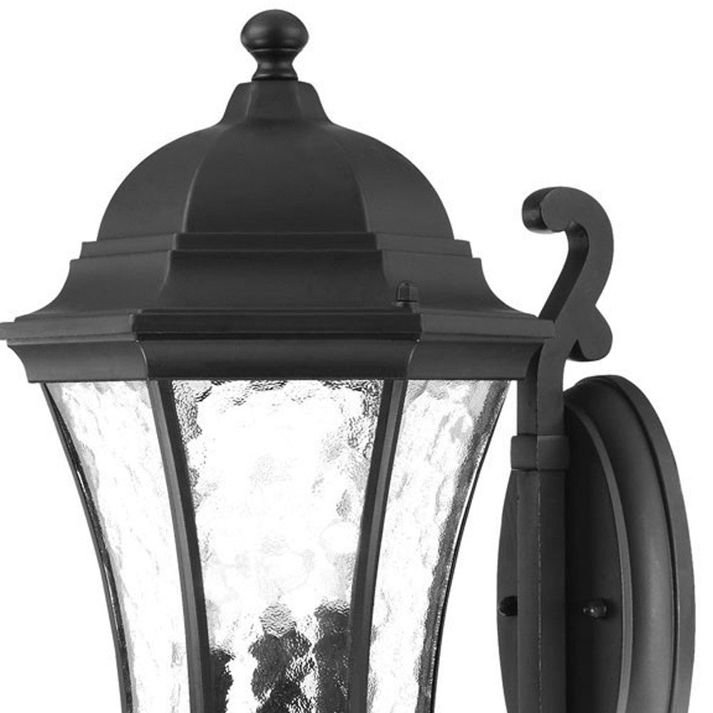 HomeRoots XL Tapered Lantern Wall Light With Matte Black Finish