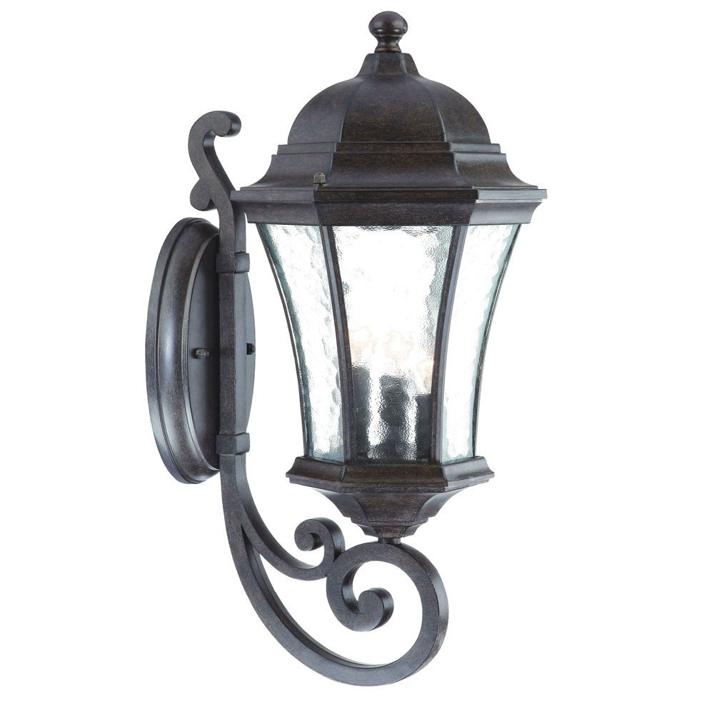 HomeRoots XL Tapered Lantern Wall Light in Antique Black Finish