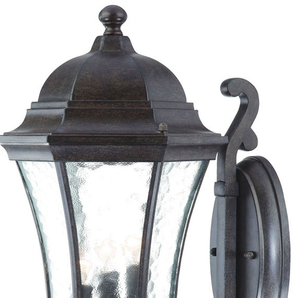 HomeRoots XL Tapered Lantern Wall Light in Antique Black Finish