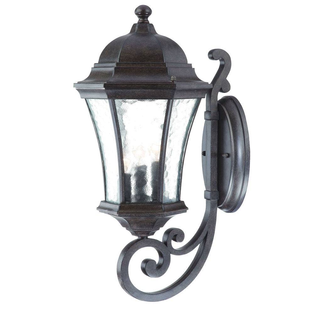 HomeRoots XL Tapered Lantern Wall Light in Antique Black Finish