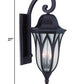 HomeRoots XL Three Light Geometric Glass Wall Light in Matte Black Finish
