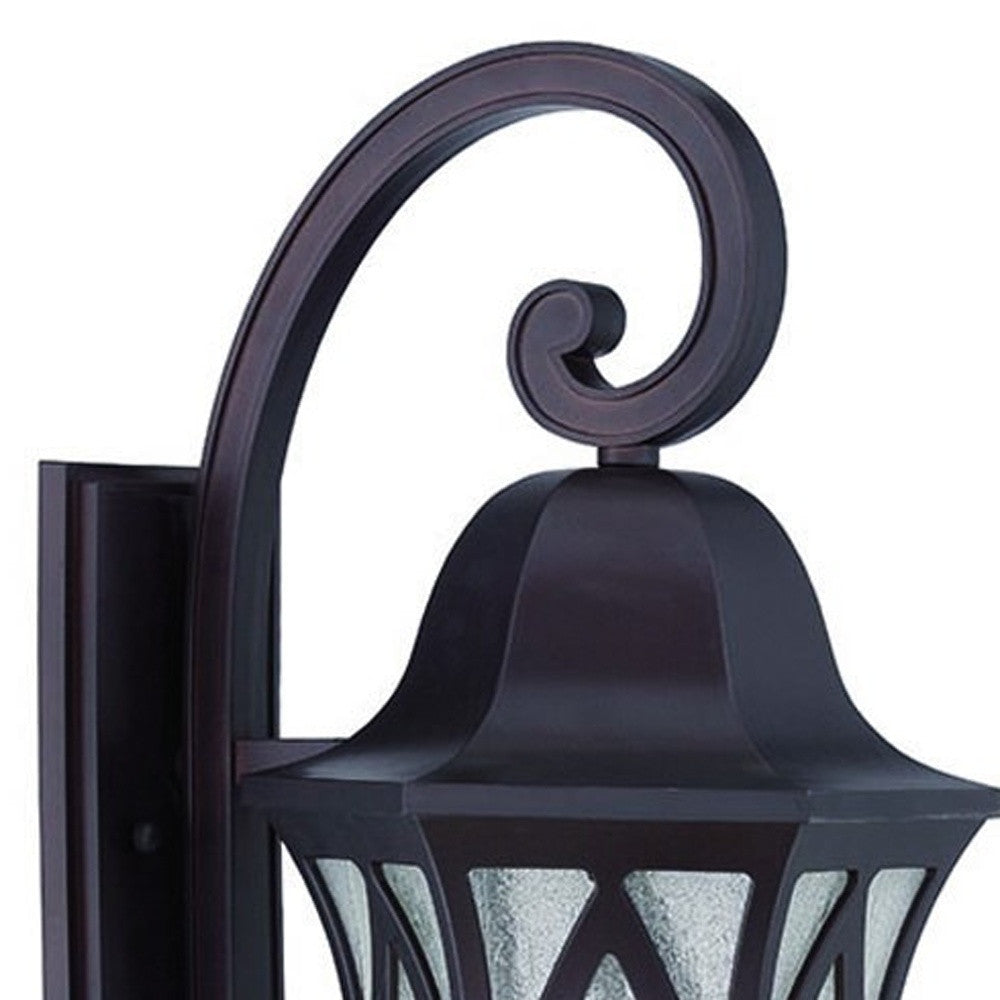 HomeRoots XL Three Light Geometric Glass Wall Light in Matte Black Finish