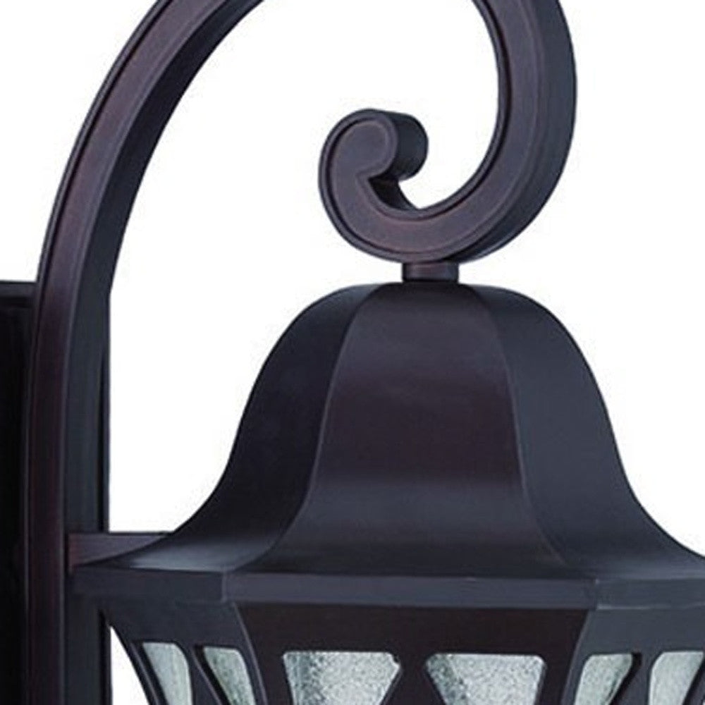 HomeRoots XL Three Light Geometric Glass Wall Light in Matte Black Finish