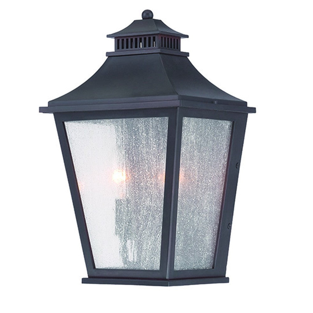 HomeRoots XL Two Light Pocket Lantern Wall Light in Matte Black Finish