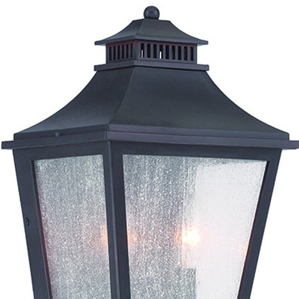 HomeRoots XL Two Light Pocket Lantern Wall Light in Matte Black Finish