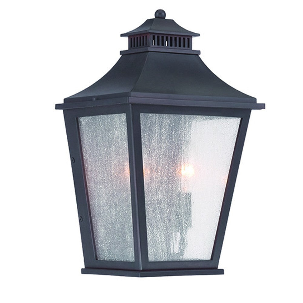 HomeRoots XL Two Light Pocket Lantern Wall Light in Matte Black Finish