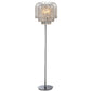 HomeRoots Xyrisse 58" Crystal Floor Lamp With 4-Lights In Chrome Finish