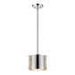 HomeRoots Zoom 1-Light Polished Stainless Steel Pendant With Seeded Acrylic Accents