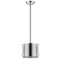 HomeRoots Zoom 1-Light Polished Stainless Steel Pendant With Seeded Acrylic Accents