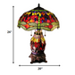 HomeRoots Zurie 16" Double-Lit Red Dragonfly Table Lamp In Bronze