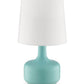 HomeRoots17" Modern Table Lamp With Touch Switch in Mint Green Finish