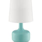 HomeRoots17" Modern Table Lamp With Touch Switch in Mint Green Finish