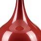 HomeRoots24" Minimalist Table Lamp With White Empire Shade and Burgundy Finish