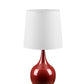 HomeRoots24" Minimalist Table Lamp With White Empire Shade and Burgundy Finish