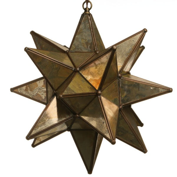 Hometown Evolution 15" Antique Gold Glass Star Lights