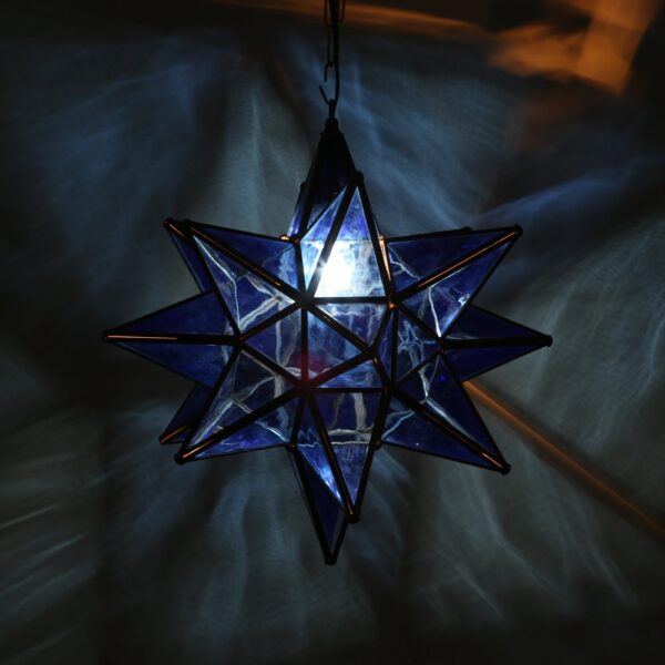 Hometown Evolution 15" Blue Glass Star Lights