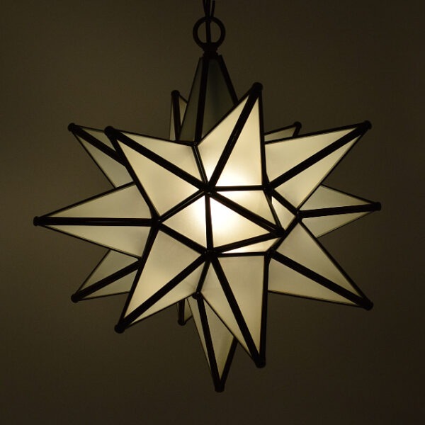 Hometown Evolution 15" Frosted White Glass Star Lights